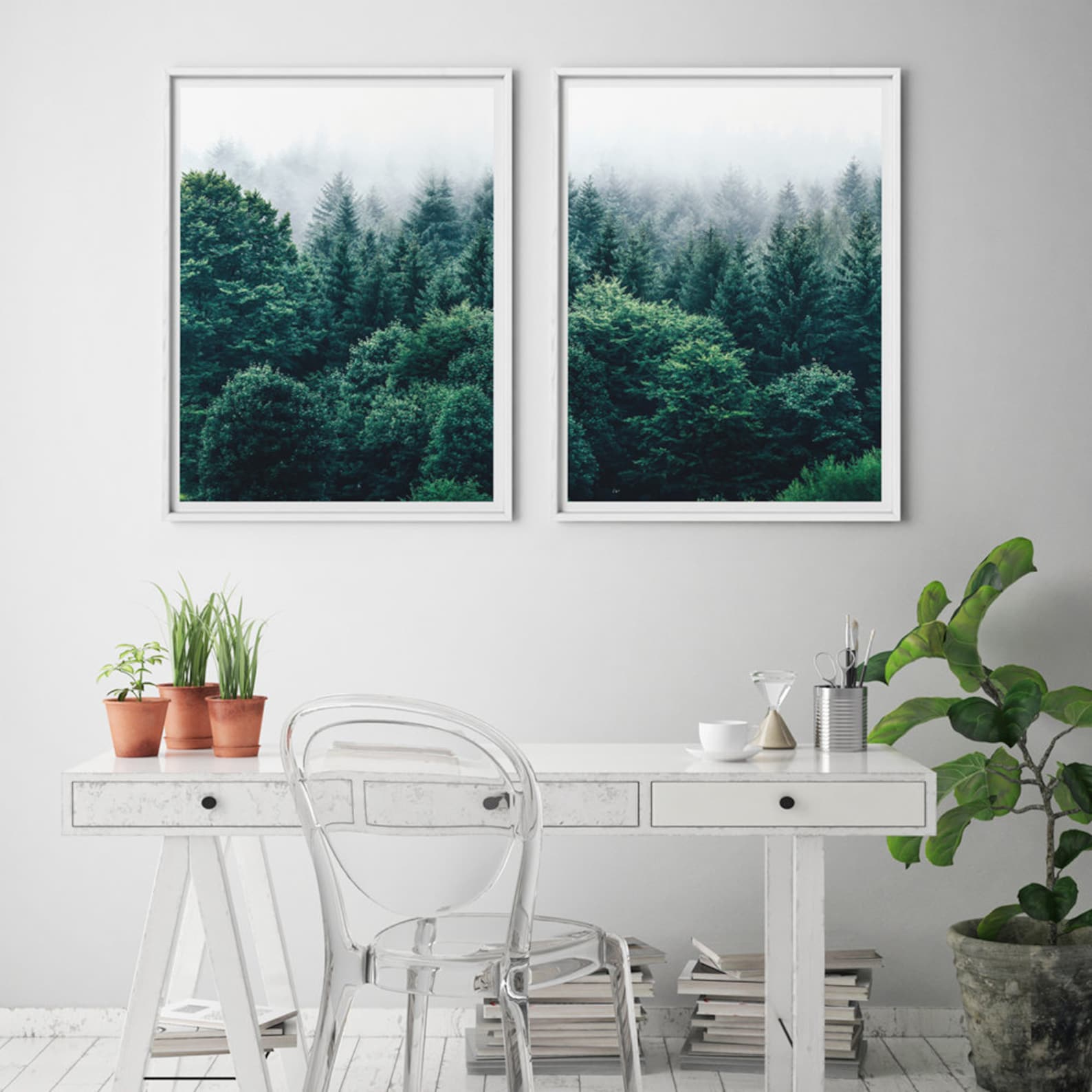 Forest Print Set Of 2 Woodland Wall Art Nature Photo 2 Piece Etsy
