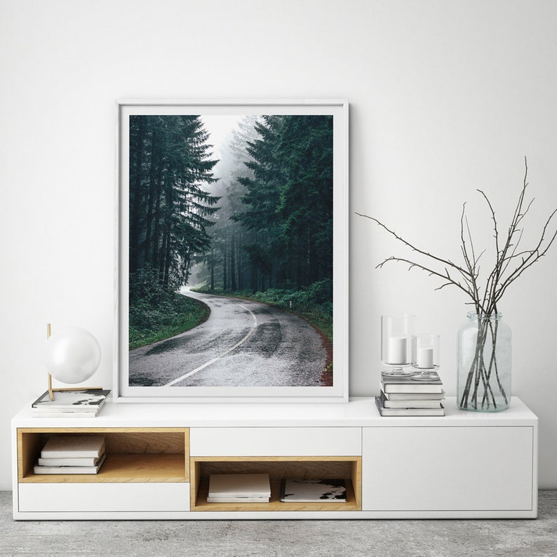 Forest Print Nature Photography Trees Wall Art Road Photo Etsy