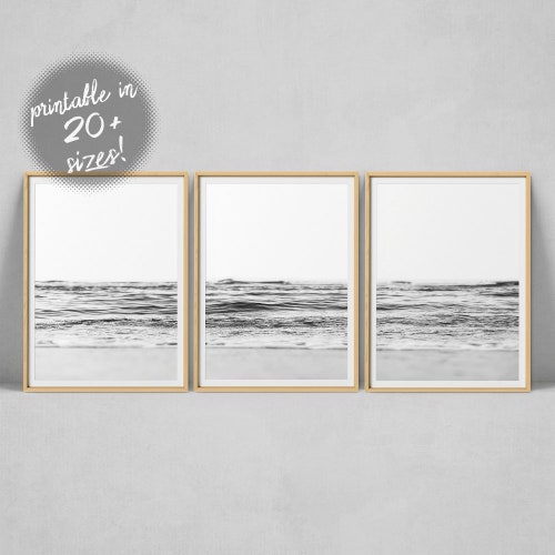 Beach Print Ocean Wall Art Beach Wall Art Set of 3 Ocean Etsy