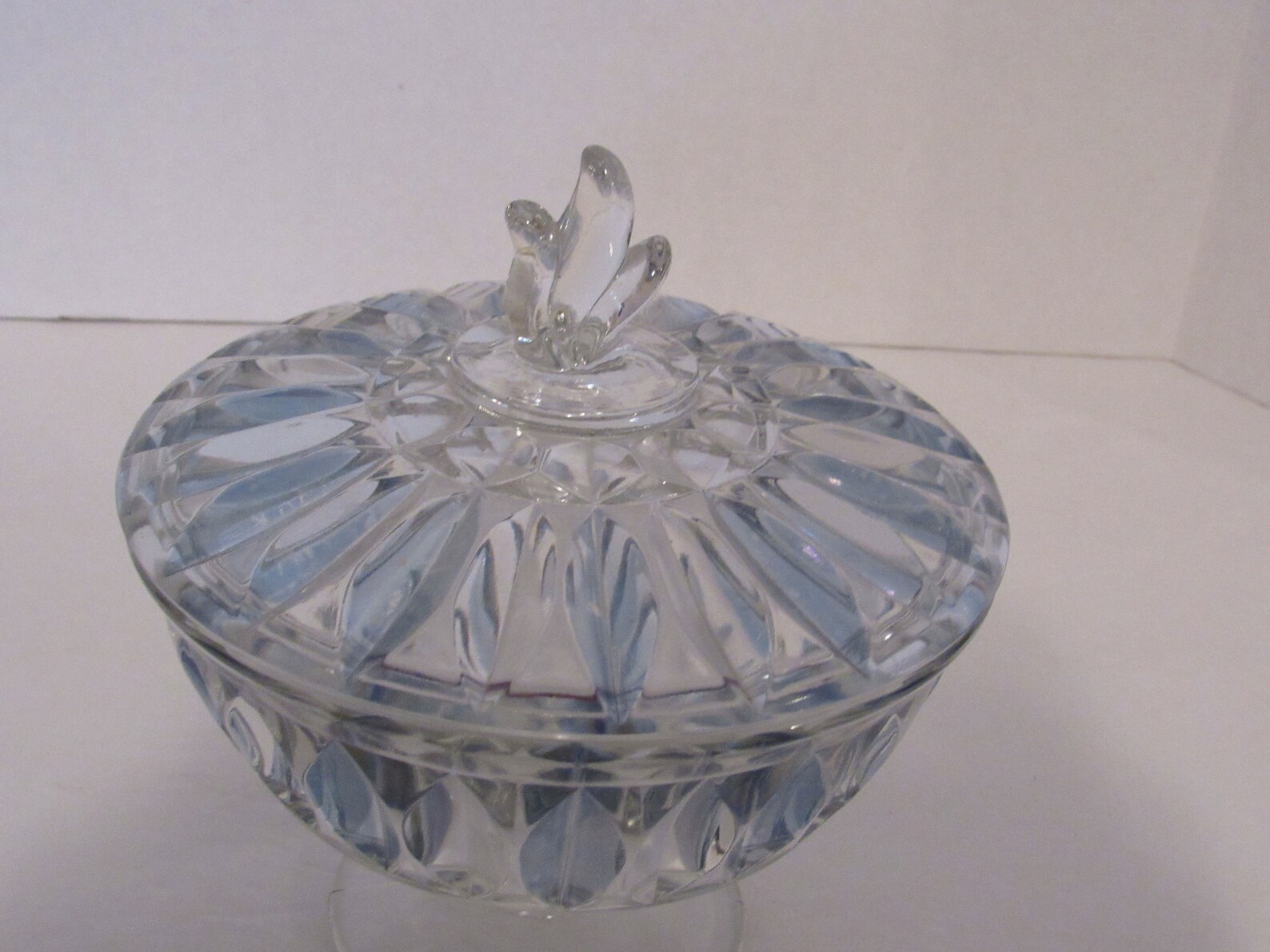 Vintage Glass Clear Light Blue Candy Dish sm Etsy