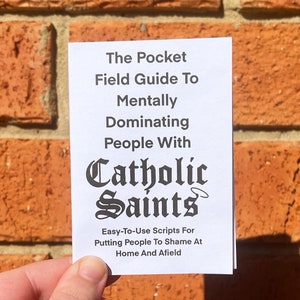 Catholic Patron Saints Pocket Field Guide | funny hot take Catholicism saint zine