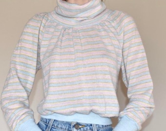 70s Pastel Striped Sweater - XS/S