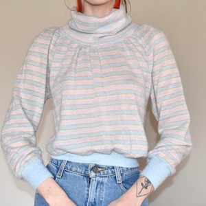 70s pastel striped sweater - XS/S