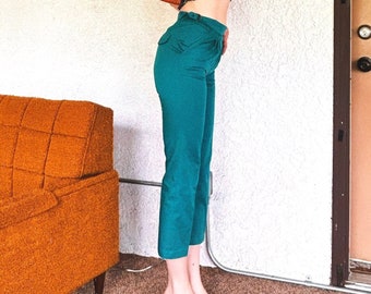 1970s Vintage Teal Trousers size XXS/XS