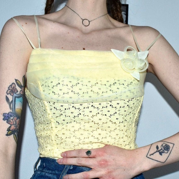 Pastel Eyelet & Organza Tank - image 1