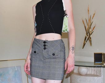Y2K Plaid Mini Skirt Size 5