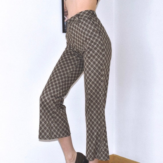 Vintage 1970's Plaid Flare Pants