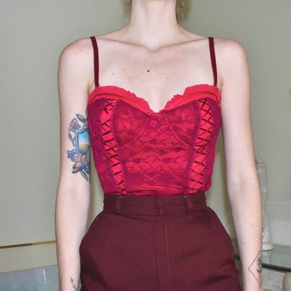 Y2K Lace Bustier Corset Top - 36B