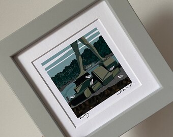 Miniature Art Print “Verity”, digital, art, signed, mounted, framed