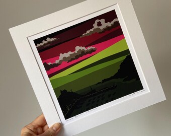 Impresión giclée «Aurora Borealis, Ilfracombe», digital, arte