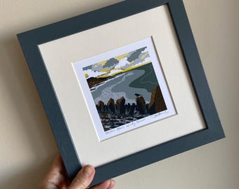 Impresión giclée «Hora dorada, rincón ventoso», original, digital, arte