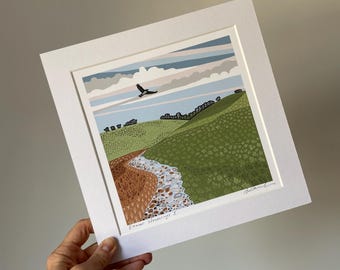 Impresión artística giclée "Exmoor Wanderings", paisaje del norte de Devon, edición firmada