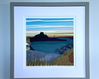 Art print “Dawn Break, Larkstone Cove”, digital, Giclee, art, high quality, limited edition, signed, mounted, unframed/framed