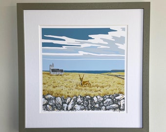 Art print “St Helen’s Church, Lundy Island”, digital, Giclee, art, high quality, limited edition, signed, mounted, unframed/framed