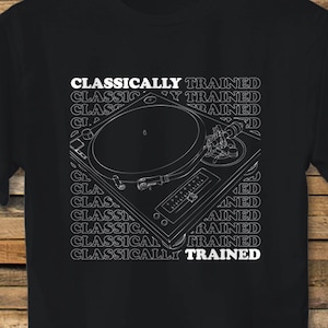 Camiseta de DJ con formación clásica // Vinilo para tocadiscos Technics 1200 Coleccionista de turntablism Deejay Hip Hop real Soul Funk 45 Breaks Scratch