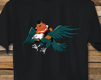 Gritty Riding An Eagle Funny Unisex T-Shirt Philadelphia Pennsylvania Eagles Flyers Hockey Mascot Bird Gang Fly Eagles Fly Tee Shirt TShirt