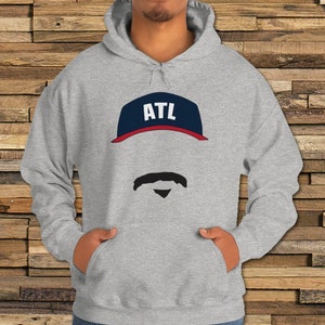 Spencer Strider Mustache Soul Patch Atlanta Braves Playoffs Fan Gear Hoodie Playoffs Champs Georgia ATL Chop On Unisex Hooded Sweatshirt
