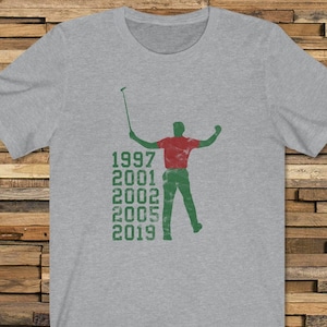 Tiger Woods Fan T-Shirt for Masters Win 2019 Golf PGA Tour Funny Golfer GOAT Big Cat Augusta Georgia Bella + Canvas Unisex Tee Shirt TShirt