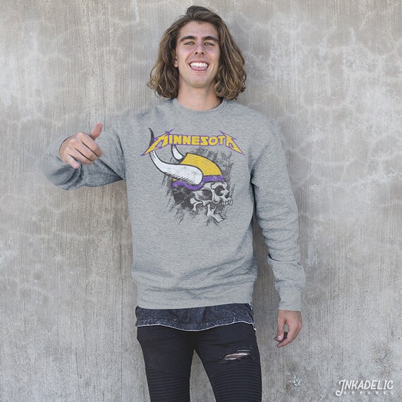 Minnesota Vikings Inspired Heavy Metal Skull Kirk Cousins SKOL Justin Jefferson Dalvin Cook Adam Thielen Harrison Smith Sweatshirt Etsy