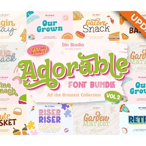 Schattige lettertypebundel | Digitale download | Knutselbenodigdheden | Directe toegang