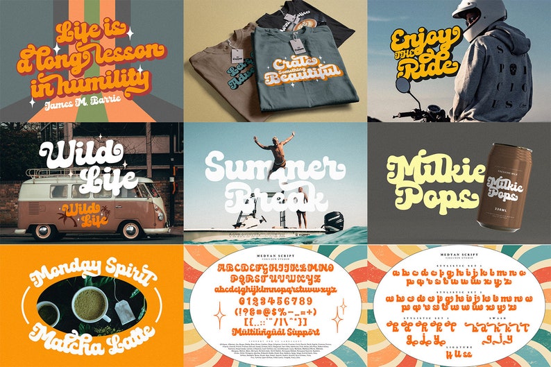 Vintage Script Font Bundle | 10 Retro Branding Fonts for Canva, Cricut ...