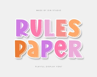Rules Paper-Playful Display Font | Canva Fonts | Cricut Fonts |Procreate Font | Instant Digital Download | Procreate