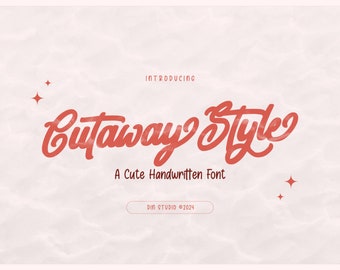 Cutaway Style- A Cute Handwritten Letters for Canva, Cricut, Procreate - Instant Download
