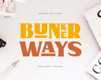 Bunker Ways Bold Serif Font | Strong Branding Font for Canva, Cricut & Procreate