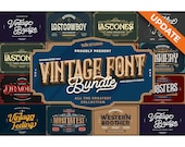 Vintage Font Pack 2 | Instant Download | Procreate & Canva | SVG DXF TTF | Vintage Typography Pack
