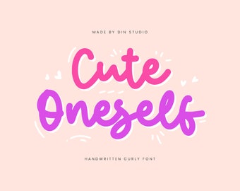 Cute Oneself Handwritten Font | Playful Kids Font for Canva, Cricut & Procreate