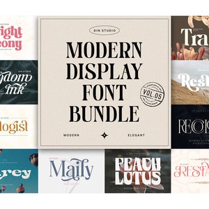 Modern Display Font Bundle 5: SVG, Logo, Canva, Cricut, Procreate - Farmhouse & Boho