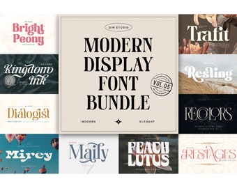 Modern Display Font Bundle 5: SVG, Logo, Canva, Cricut, Procreate - Farmhouse & Boho