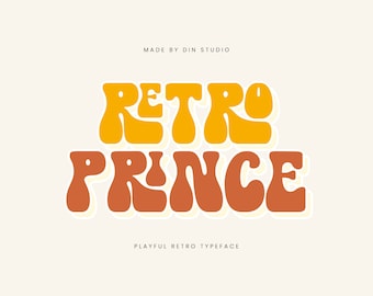 Retro Prince Playful Retro Font for Canva, Cricut, Procreate - Instant Download