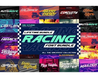 Racing Sports Font |Sports | Fonts |Racing fonts| Instant Download | Esports font | Canva Font | Procreate Fonts | Cricut Fonts | Race Fonts