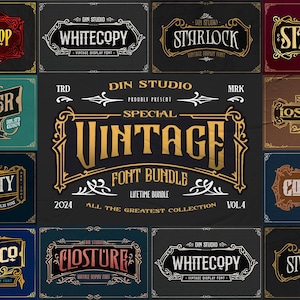 Vintage Font Bundle 4 | Download Now | For Procreate and Canva | Ideal for Cricut Crafting