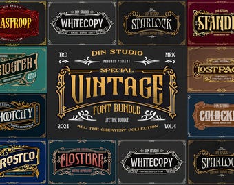 Vintage Font Bundle 4 | Download Now | For Procreate and Canva | Ideal for Cricut Crafting
