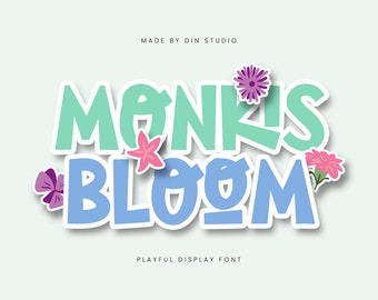 Monkis Bloom-Playful Display Font | Canva Fonts | Cricut Fonts |Procreate Font | Instant Digital Download | Procreate