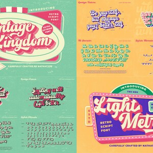 Retro Script Font Bundle | 10 Vintage Logo & Branding Fonts for Canva ...