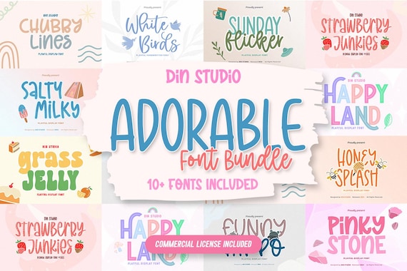 Adorable Font Bundle | 10 Playful Branding Fonts for Canva, Cricut & Procreate
