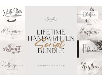 Lifetime Handwritten Font Bundle - Stylish Fonts for Canva, Cricut, Procreate, Logo Designs