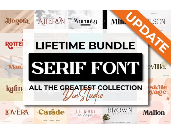 Modern Serif Font Bundle | 23 Elegant Branding Fonts for Canva, Cricut & Procreate