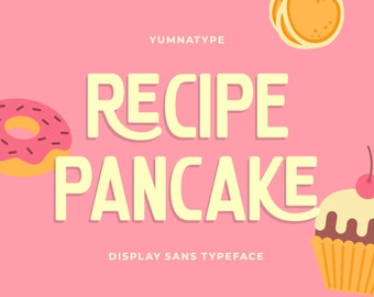 Recipe Pancake-Sans Serif Display Font | Digital Download | Canva, Cricut, Procreate | Typography