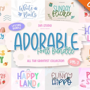 Adorabile pacchetto di caratteri 3 / Carattere moderno SVG / Download istantaneo / Canva, Cricut, Procreate