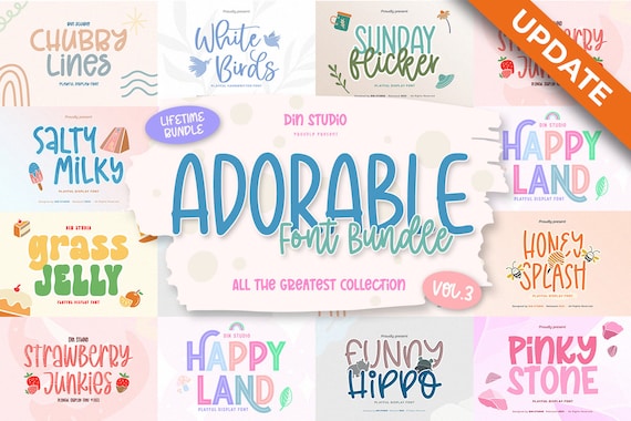 Adorable Font Bundle | 10 Playful Branding Fonts for Canva, Cricut & Procreate