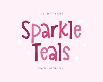 Sparkle Teals Display Font | Playful Branding Font for Canva, Cricut & Procreate