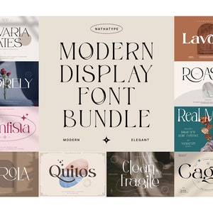 Modern Display Font Bundle | SVG & Canva | Farmhouse Style | Cricut Procreate | Instant Download