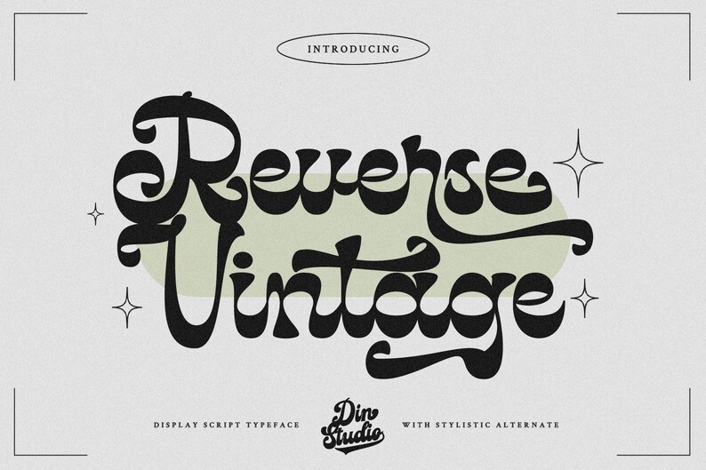 Reverse Vintage Font Canva Font Cricut Font Procreate Etsy