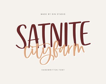 Satnite Cityfarm Handwritten Font for Crafters | Canva, Cricut, Procreate | Instant Download
