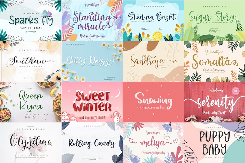Chic Word Script Chic Script & Handwritten Font Bundle - Perfect for Cricut, Wedding ...