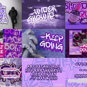 Graffiti Font Bundle | 10 Urban Street Fonts for Canva, Cricut ...